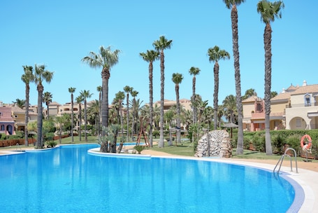 Pool. Vacation Apartment "Jardines de Zahara" with Pool, Balcony, Mountain and Sea Views