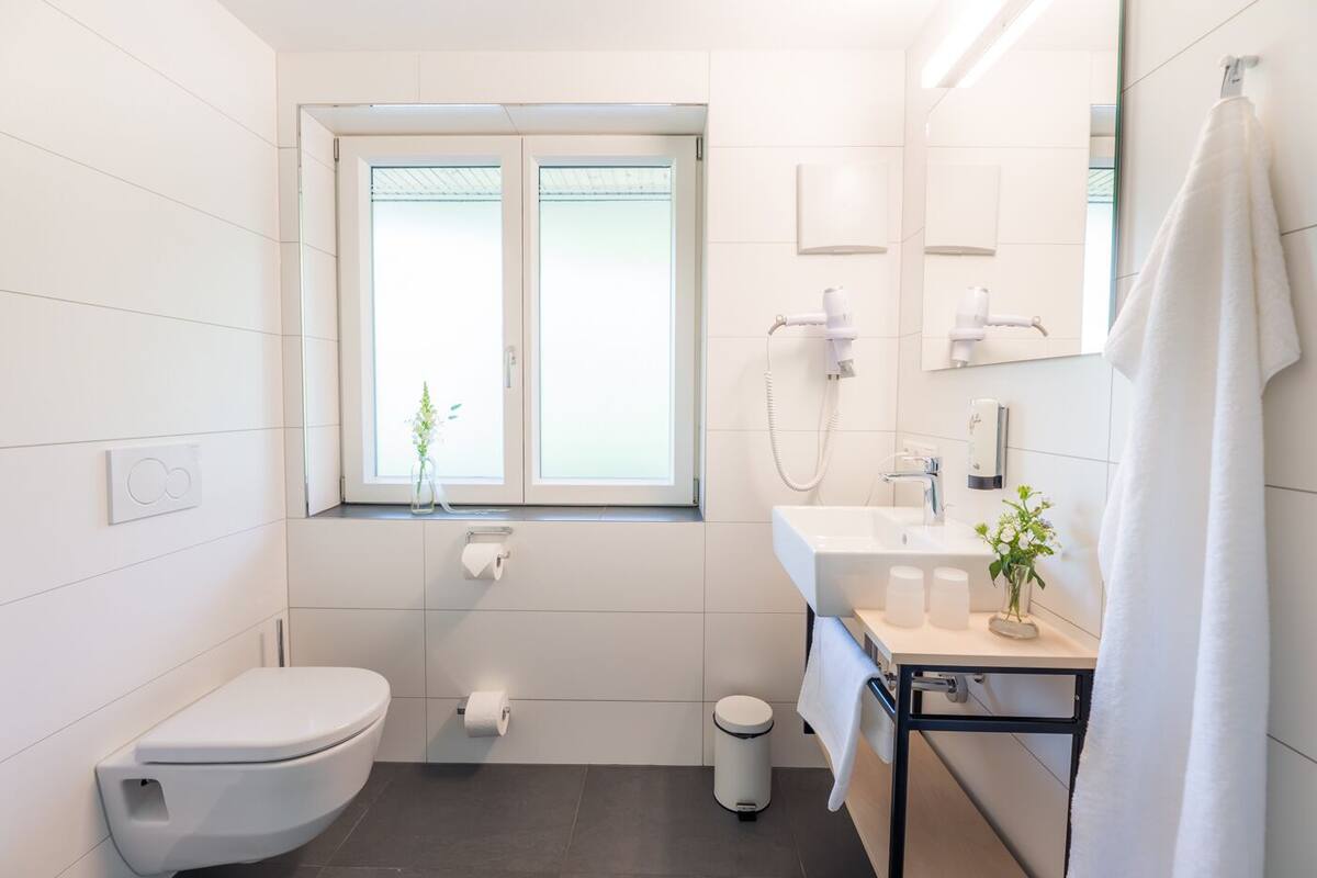 apartment, balcony | bathroom | shower, rainfall showerhead, towels