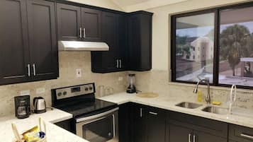 Microwave, oven, stovetop, coffee/tea maker