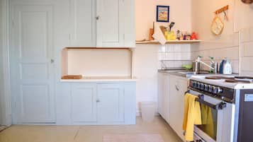 Køleskab, ovn, kogeplade, kaffe-/temaskine