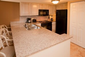 Mini-fridge, microwave, oven, dishwasher