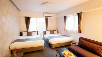 Memory-foam beds, desk, iron/ironing board (on request), free WiFi