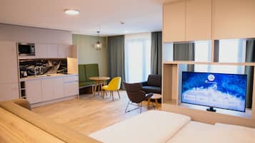 42-inch LED TV with satellite channels, TV, MP3 dock