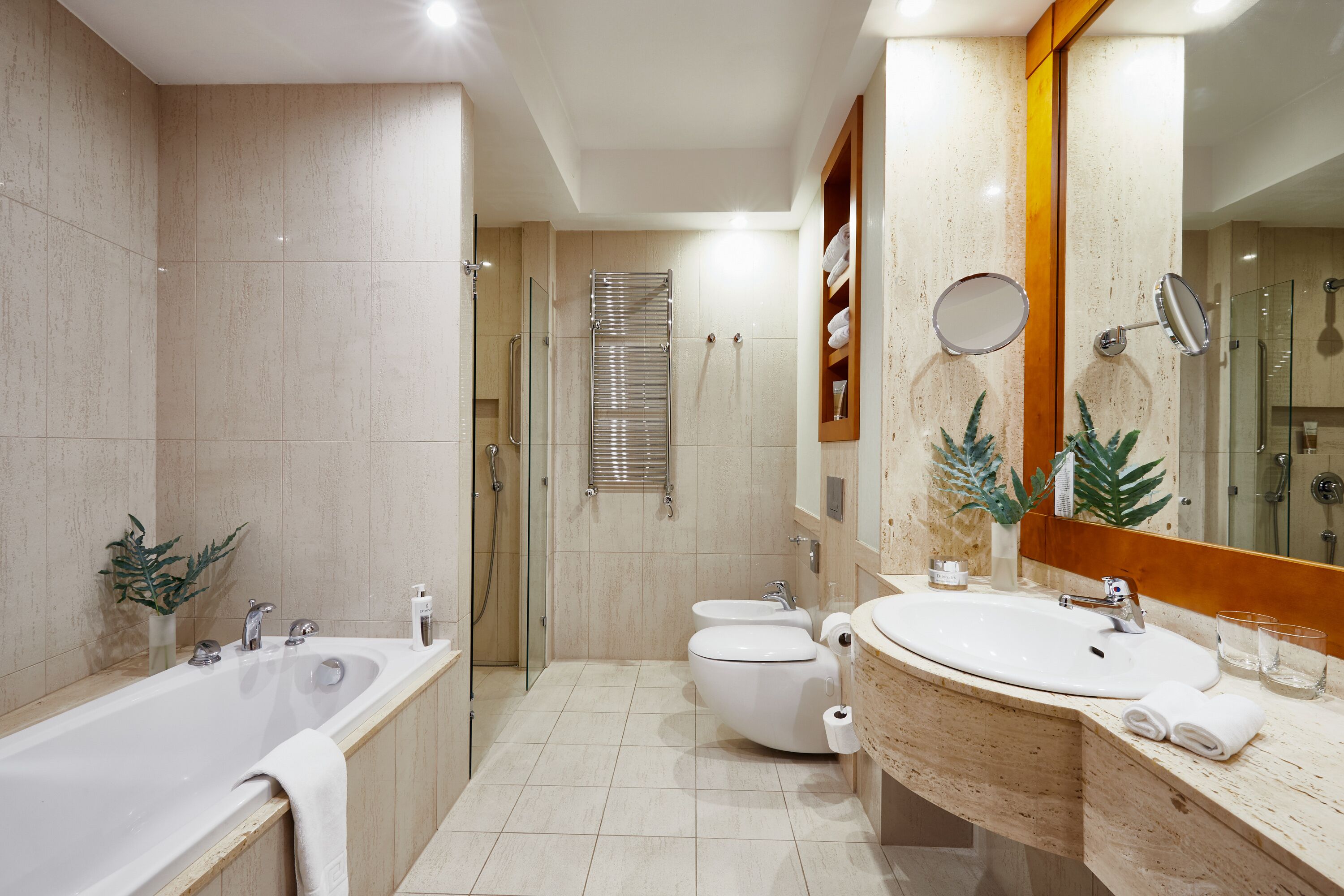 superior room (plus) | bathroom | hair dryer, bathrobes, slippers, towels