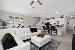 Townhome, 4 Bedrooms | Living area | 60-inch Smart TV with cable channels, TV, Netflix - Four Bedroom GameRoom Compass Bay Resort 5128A (Kissimmee)