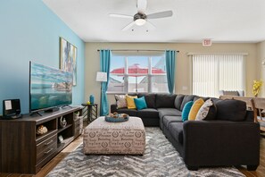 Townhome, 4 Bedrooms | Living area | 60-inch flat-screen TV with cable channels, Smart TV, Netflix