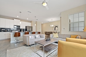 Townhome, 4 Bedrooms | Living area | 60-inch Smart TV with cable channels, TV, Netflix