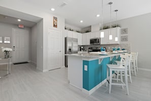 Villa, 4 Bedrooms | Private kitchenette | Full-size fridge, microwave, oven, stovetop