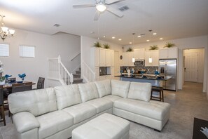 Townhome, 5 Bedrooms | Living area | 60-inch flat-screen TV with cable channels, Smart TV, Netflix - Festival Resort 5 Bd Home w/ Screened Pool Close to Disney 174 (Davenport)