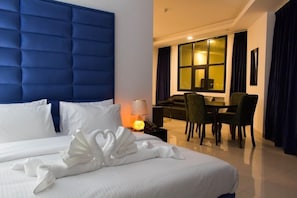 In-room safe, blackout curtains, iron/ironing board