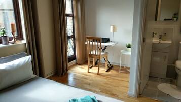 Double Room, Ensuite, Partial Lake View | Desk, laptop workspace, blackout drapes, iron/ironing board