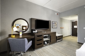 In-room safe, desk, laptop workspace, blackout drapes