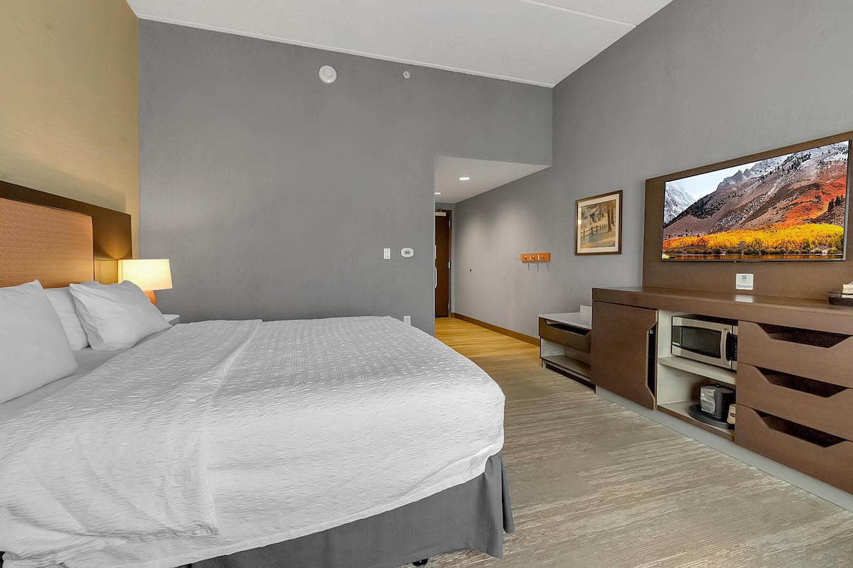 Room, 1 King Bed, Accessible (Mobility, Roll-In Shower) | In-room safe, desk, laptop workspace, blackout drapes