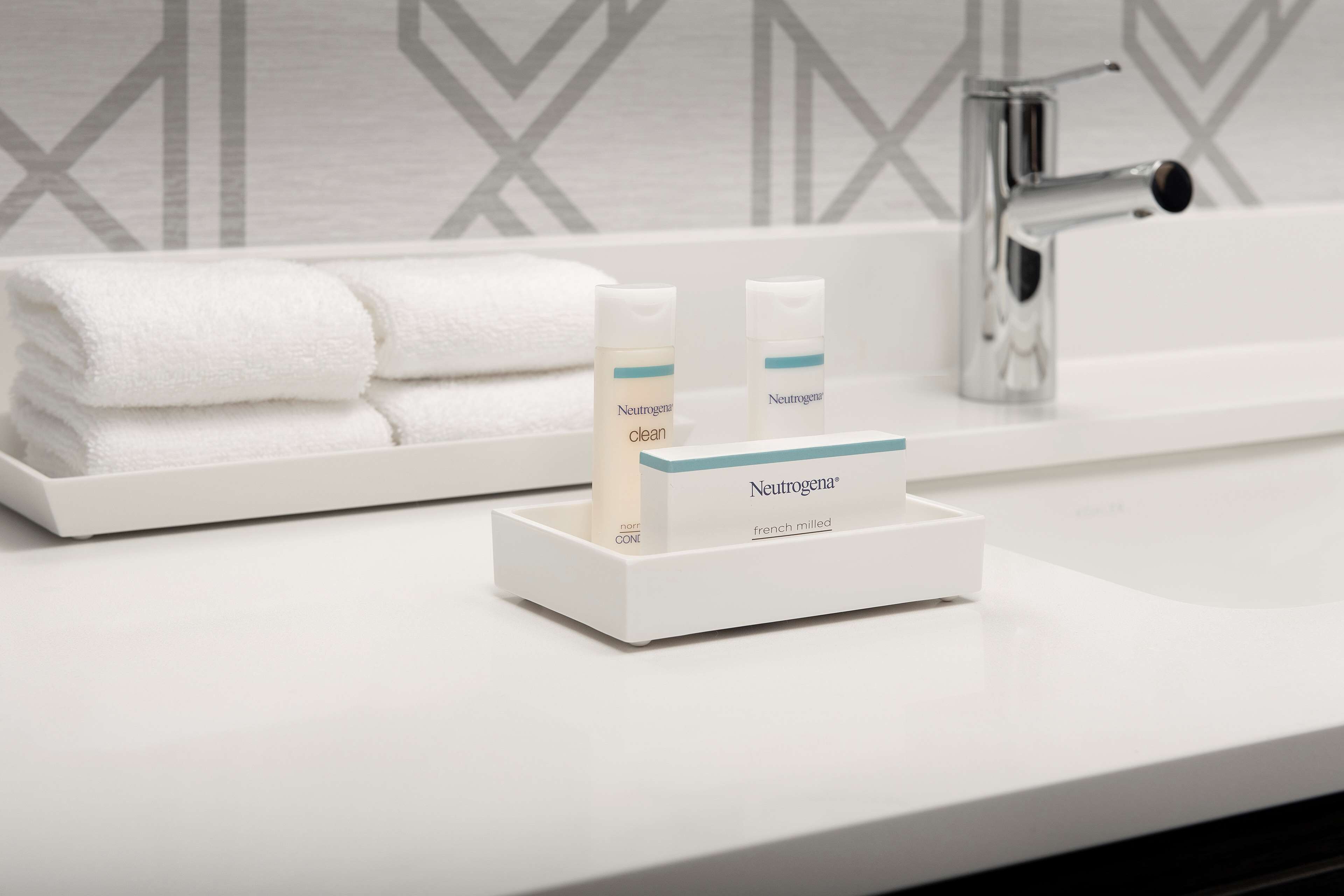 free toiletries, hair dryer, towels