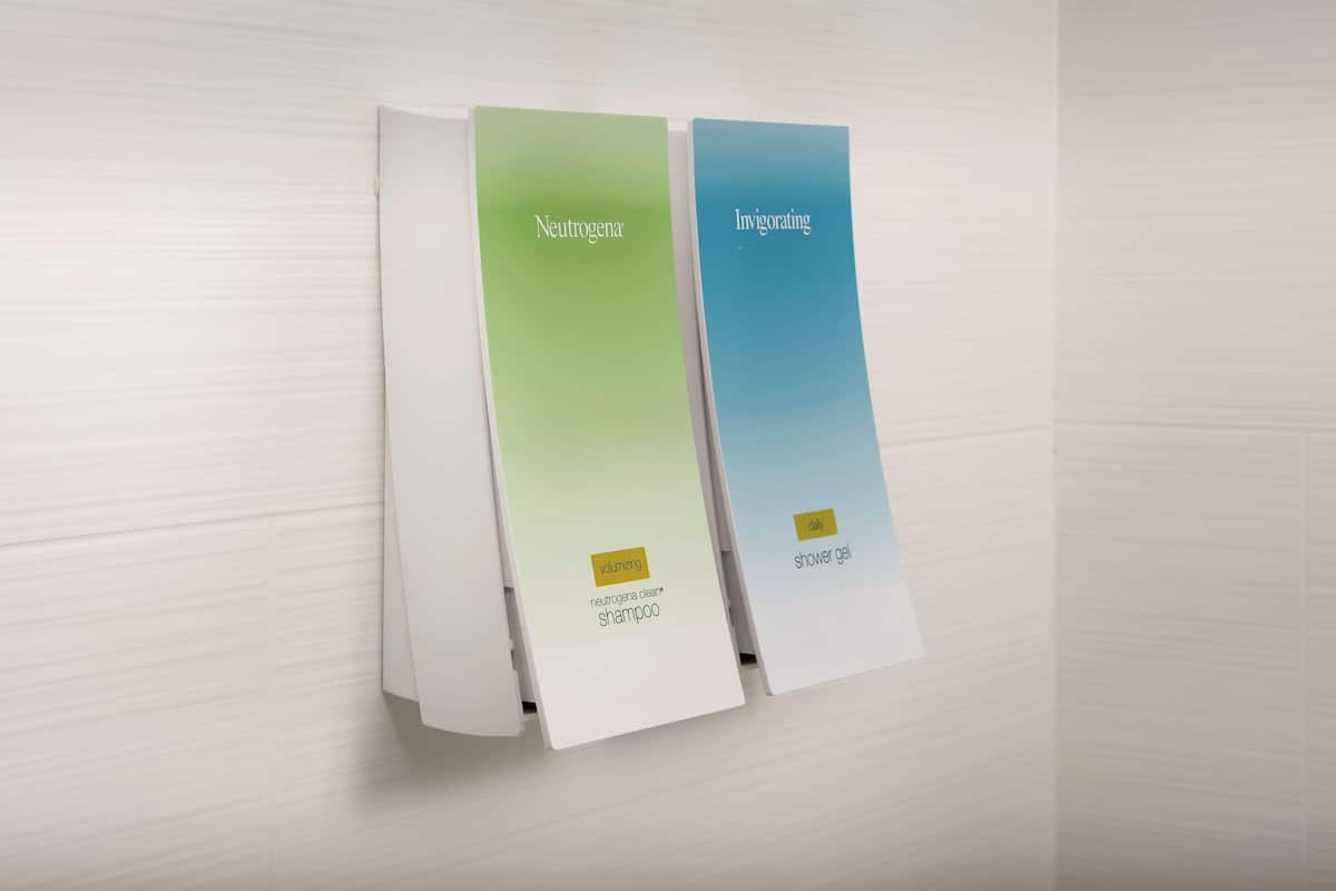 free toiletries, hair dryer, towels