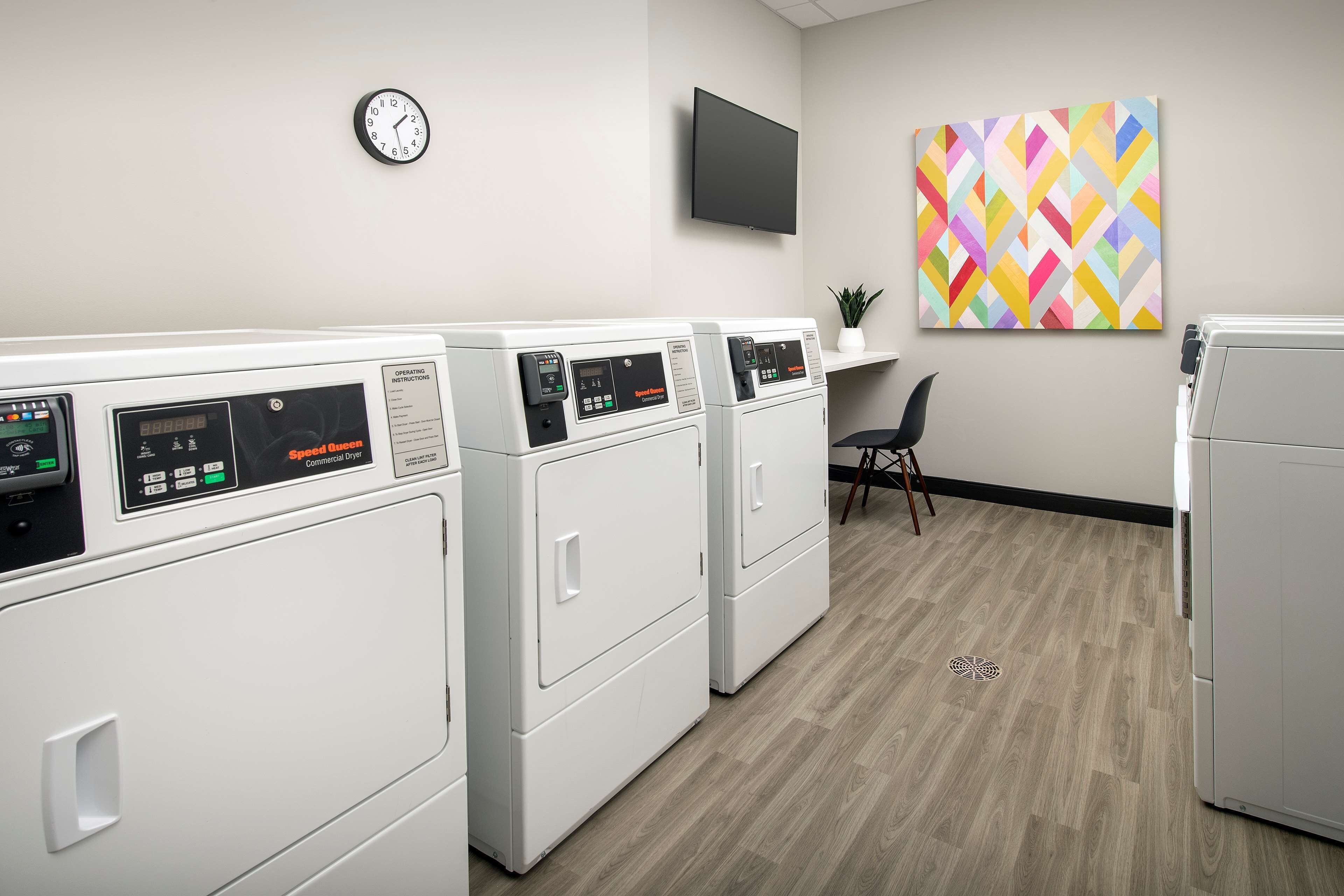 premium bedding, desk, laptop workspace, blackout curtains