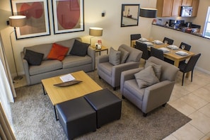 House, Multiple Beds, Hot Tub, Garden View | Living room | TV, MP3 dock - Amazing 3Bd TH, Hot Tub, Encantada Resort-3076yll (Kissimmee)