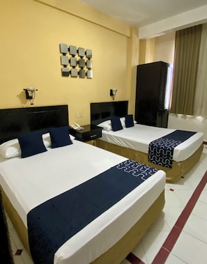 Desk, free WiFi, bed sheets
