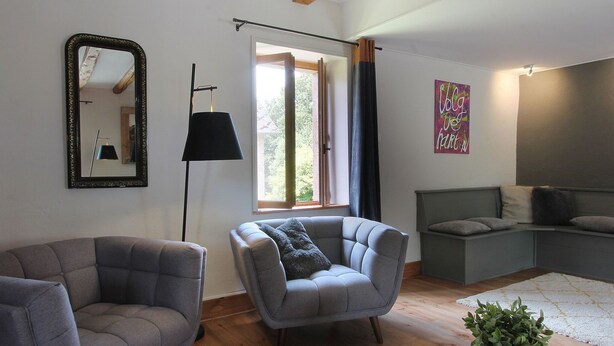 Living room - Countryside Holiday Home in Poil With Private Garden (Poil)