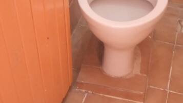 Eenpersoonskamer | Badkamer | Een douche, een regendouche, pantoffels, handdoeken