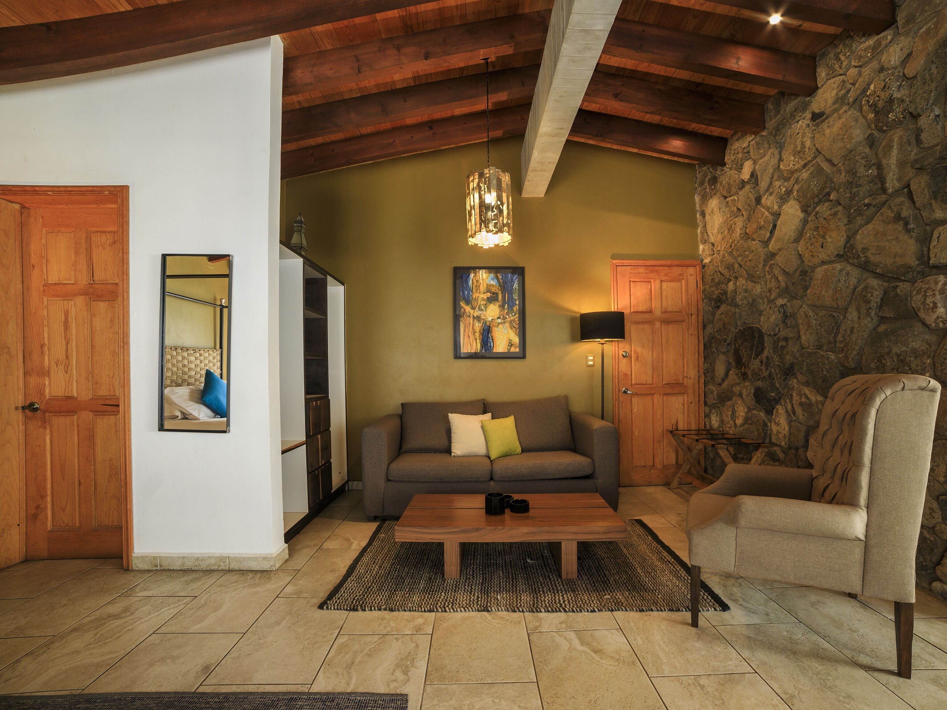 superior suite, 1 queen bed with sofa bed, jetted tub | living area | 32-inch tv with satellite channels, netflix, streaming services