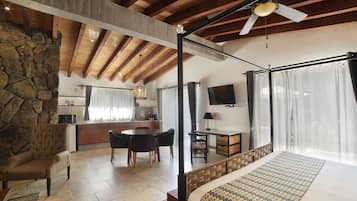 Superior Suite, 1 Queen Bed with Sofa bed, Jetted Tub | Living area | 32-inch TV with satellite channels, Netflix, streaming services