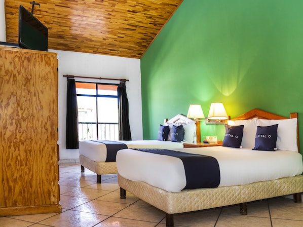 Habitación estándar, 2 camas matrimoniales | 1 habitación, wifi gratis y ropa de cama