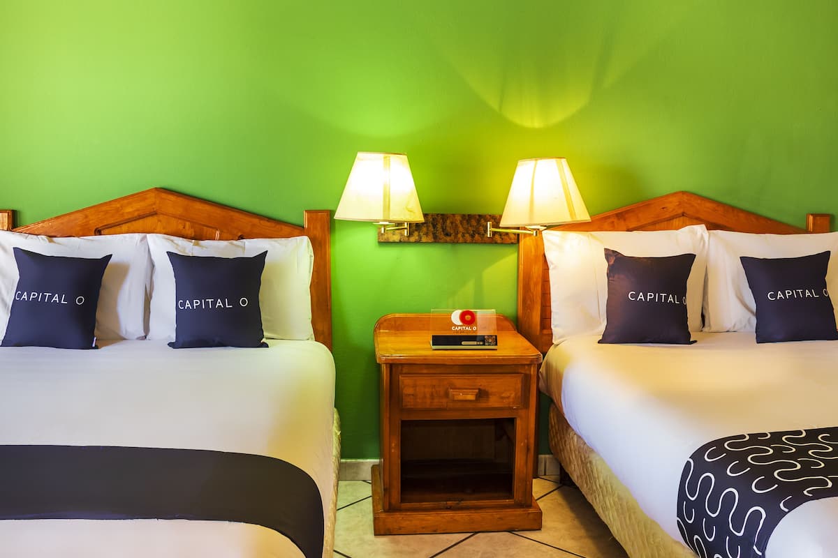 Standard Room, 2 Double Beds | Free WiFi, bed sheets