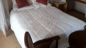 Desk, bed sheets