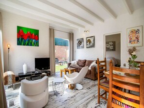 Bungalow | Salle de séjour | Cheminée