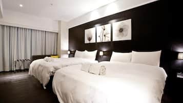 Premium bedding, desk, free WiFi, bed sheets