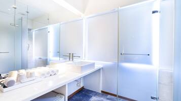 Shower, hair dryer, slippers, bidet