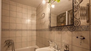 House | Bathroom | Shower, towels - Rustic Holiday Home in Pella with Hot Tub (Edessa)