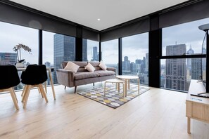 Apartment (2 Bedrooms) | Living room | TV - Luxury 2bed2bath apt in the Heart of Mel@collins (Melbourne)