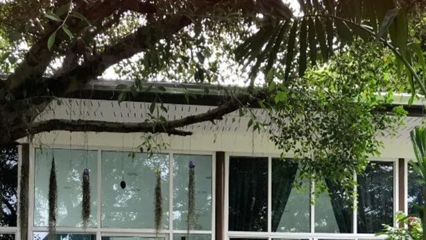 A modern building with large glass windows and a wooden deck. - Sripiamsuk (Pathum Thani)
