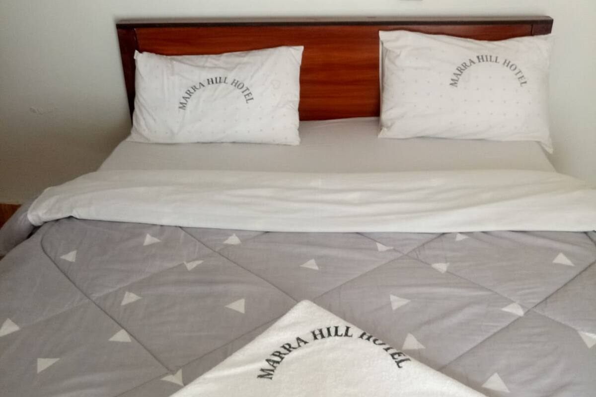 Escritorio, tabla de planchar con plancha, wifi gratis y ropa de cama