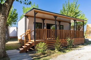 Elite stacaravan | Terras