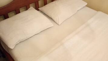 Desk, free WiFi, bed sheets