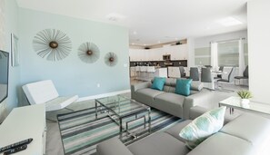House, Multiple Beds, Private Pool, Pool View | Living room | TV - Lovely 6Bd Pool Gm Hm Champions Gate-8986ccd (Davenport)