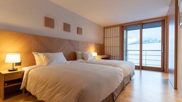 Down duvets, pillow-top beds, free minibar, in-room safe