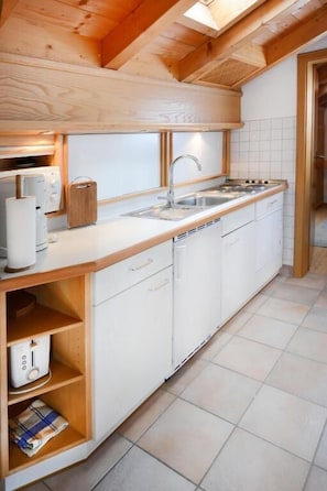 Kühlschrank, Mikrowelle, Herdplatte, Geschirrspüler
