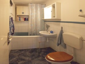 Apartment | Bathroom | Shower, hair dryer, towels