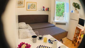 1 habitación, tabla de planchar con plancha, wifi y ropa de cama