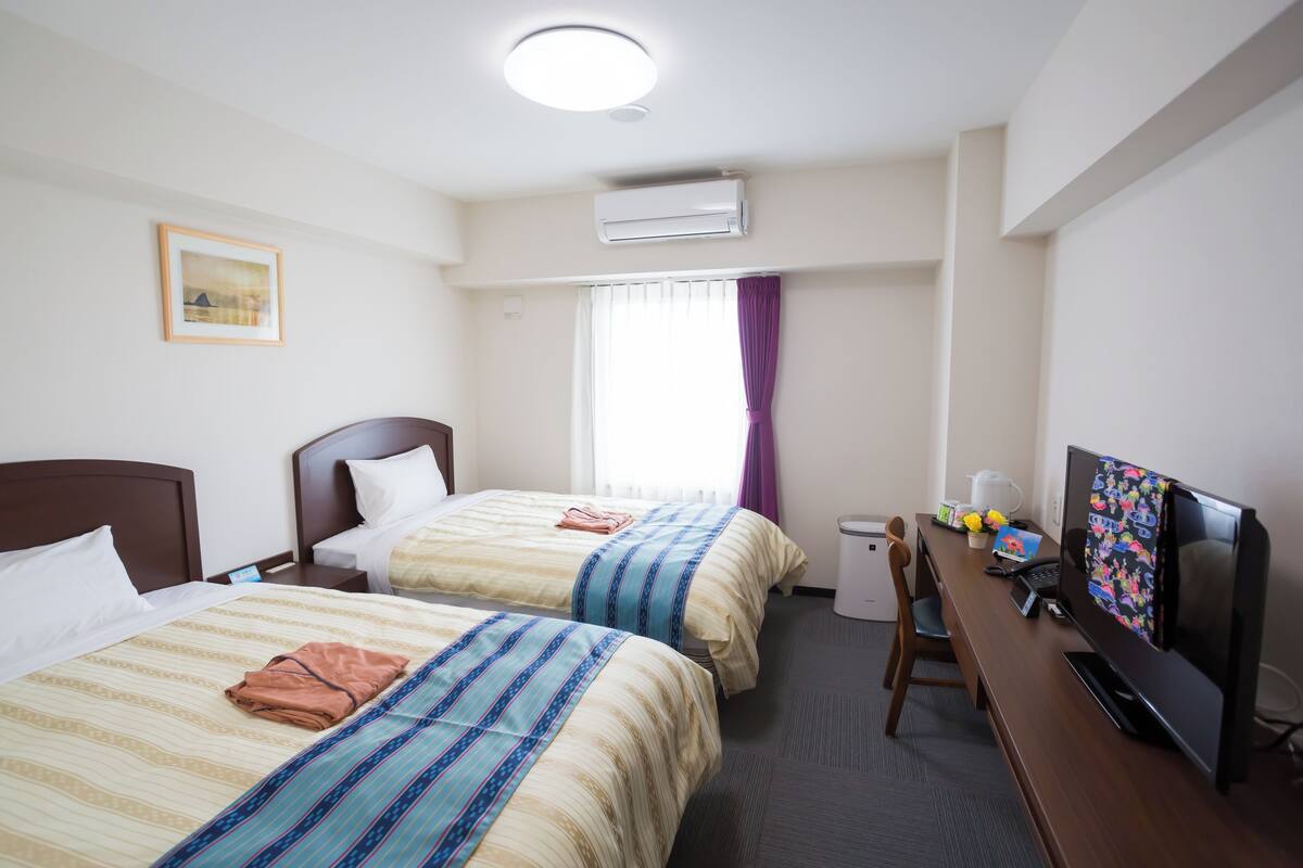 Blackout drapes, iron/ironing board (on request), WiFi (free)