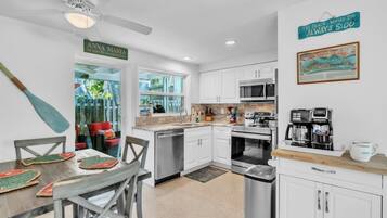 Villa, 2 Bedrooms | Private kitchen | Coffee/tea maker, toaster, cookware/dishes/utensils