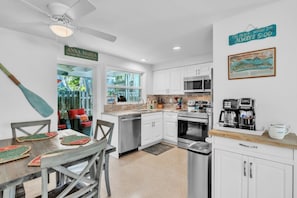 Villa, 2 Bedrooms | Private kitchen | Coffee/tea maker, toaster, cookware/dishes/utensils