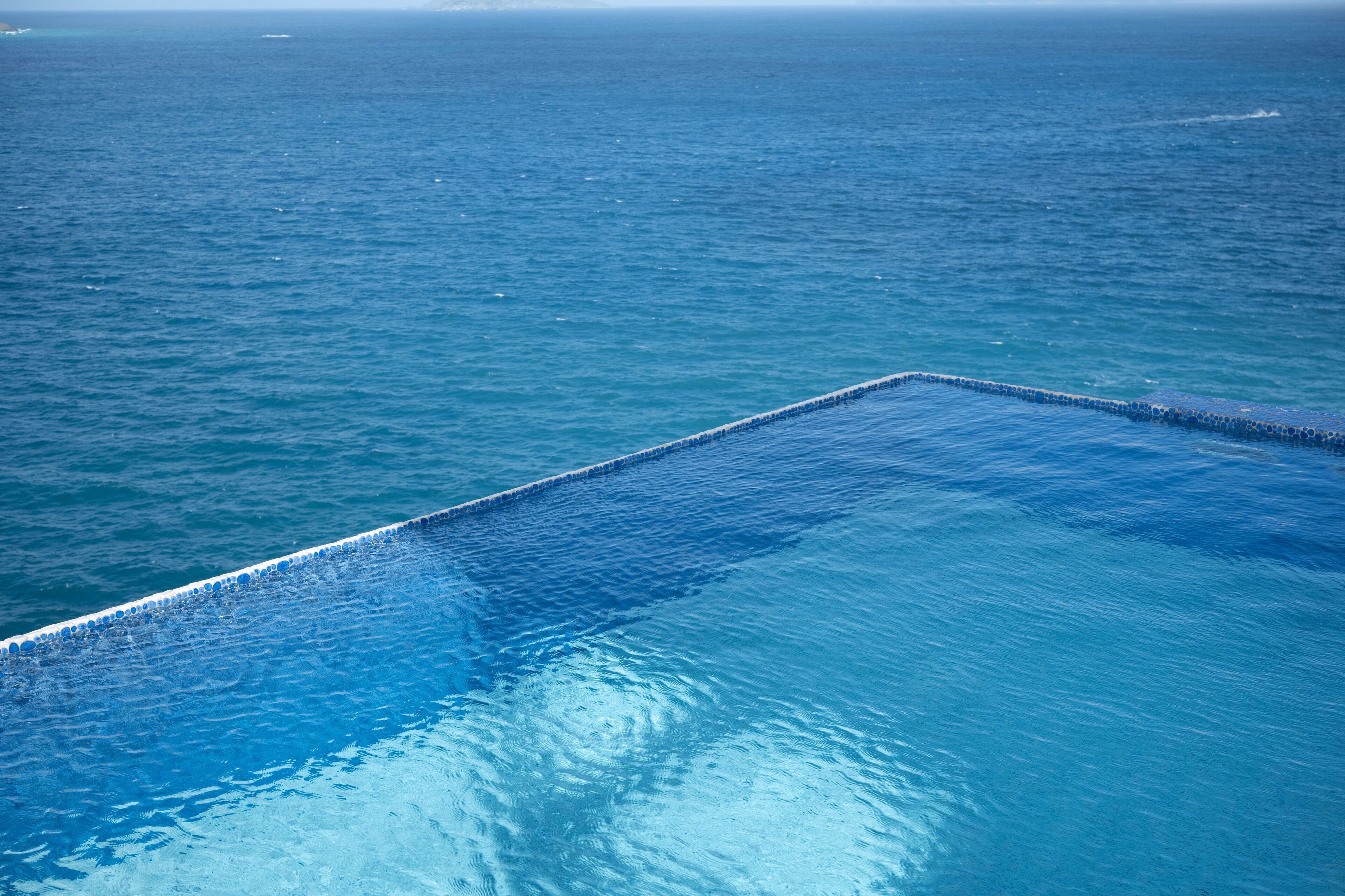 An infinity pool, a heated pool
