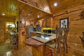 Cabin, 3 Bedrooms | Private kitchen | Fridge, microwave, stovetop, dishwasher - Big Buck Lodge by Escape to Blue Ridge (Cherry Log)