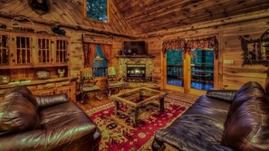 Cabin, 3 Bedrooms | Living room | TV - Big Buck Lodge by Escape to Blue Ridge (Cherry Log)