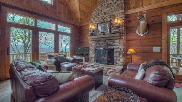 Cabin, 5 Bedrooms | Living room - Chestnut Lodge by Escape to Blue Ridge (Morganton)